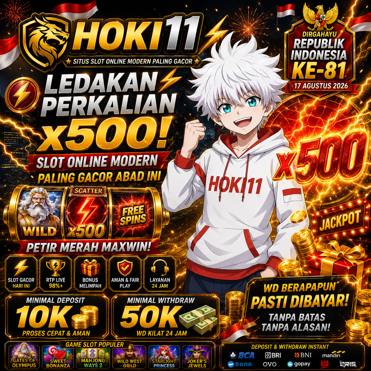 HOKI11 ☬ Ledakan Perkalian x500! Situs Slot Online Modern Paling Gacor Abad Ini